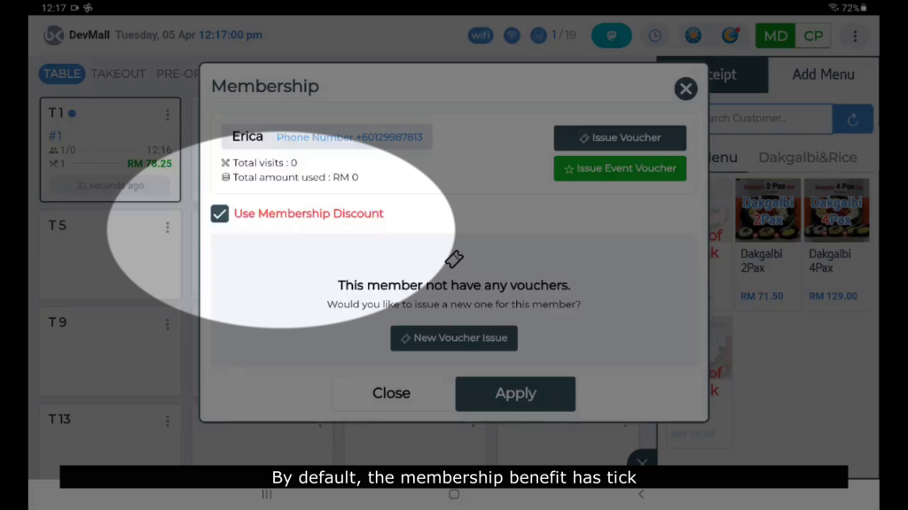 Add membership benefit
