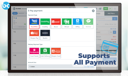 BrandK POS Feature - 5. Support all Payment System