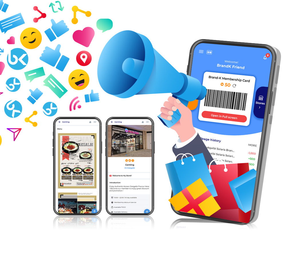 Why Brandk POS? - One platform membership! 1. Service to your customers 2. Share customers with all members of BrandK POS 3. Marketing with BrandK membership app